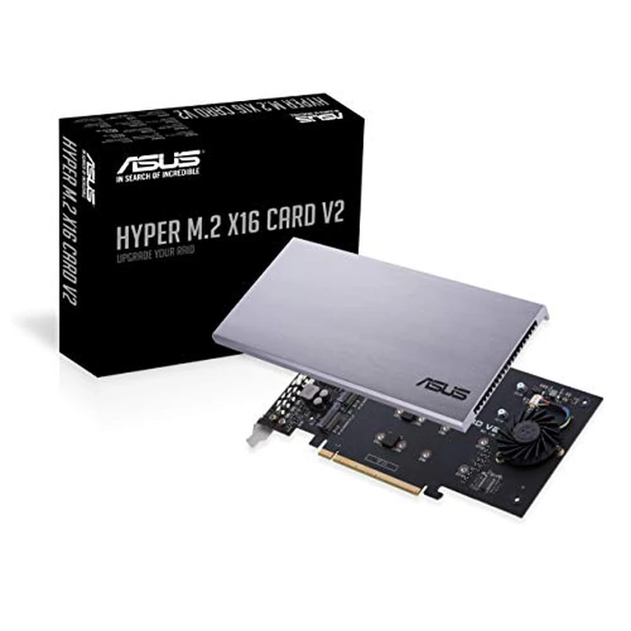 ASUS Hyper M.2 X16 PCIe 3.0 X4 Expansion Card V2 Supports 4 NVMe M.2 (2242/2260/2280/22110) Upto 128 Gbps for Intel VROC and AMD Ryzen Threadripper NVMe Raid by ASUS - Image 1