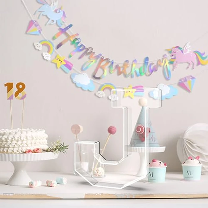 Tdsuco 11" Acrylic Letter Charcuterie Tray, Charcuterie Letters Fillable Box for food, Reusable Serving Cake Candy Dish Display Tray for Birthday Anniversary Party Decoration (Letter J) by Tdsuco - Image 4