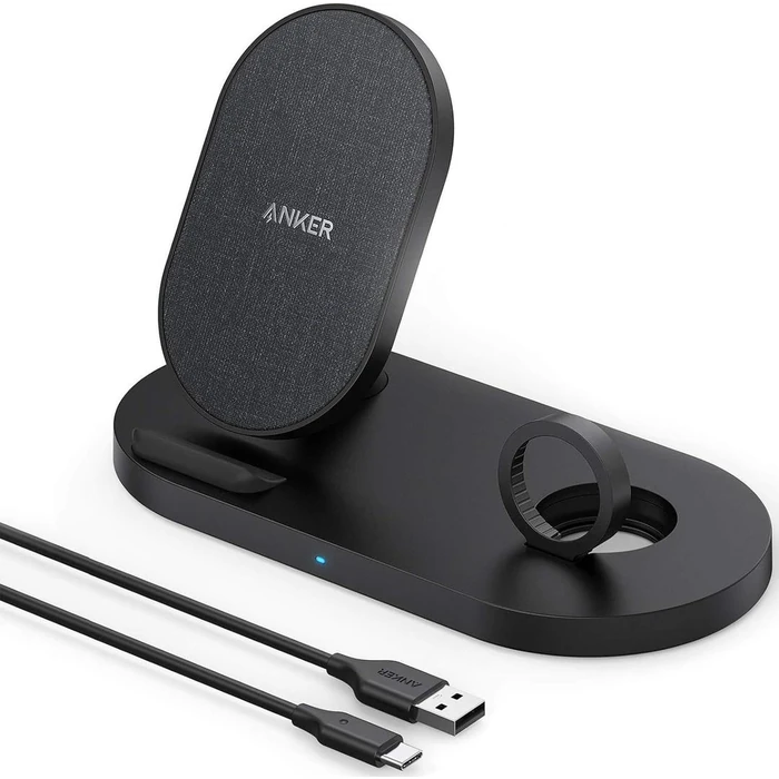 Anker PowerWave Sense 2-in-1 Stand Wireless Charging Station (A2595) - Black by Anker - Refurbished - Excellent condition
