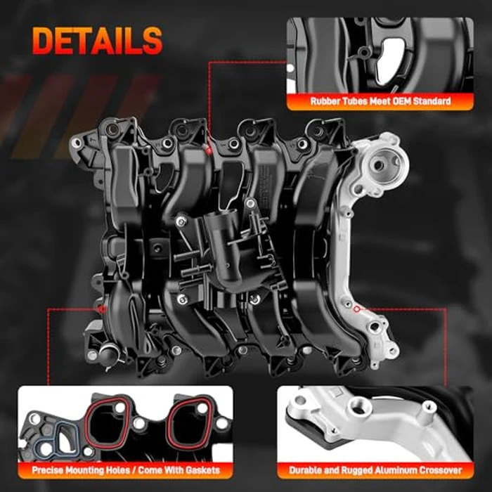 615-375 Engine Upper Intake Manifold with Gasket ＆ Thermostat Kit Compatible with Ford 2007 2008 E-150 E-250 F-150 Lobo V8 4.6L Replace# 615375 7L3Z-9424-F 7L3Z9424F 019495456162 by GDUKOP - Image 3