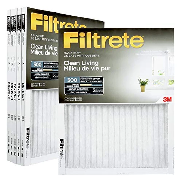 Filtrete 20x25x1 Furnace Filter, MPR 300, MERV 5, Clean Living Basic Dust 3-Month Pleated 1-Inch Air Filters, 6 Filters by Filtrete - Used - Like New condition - CA$41.80