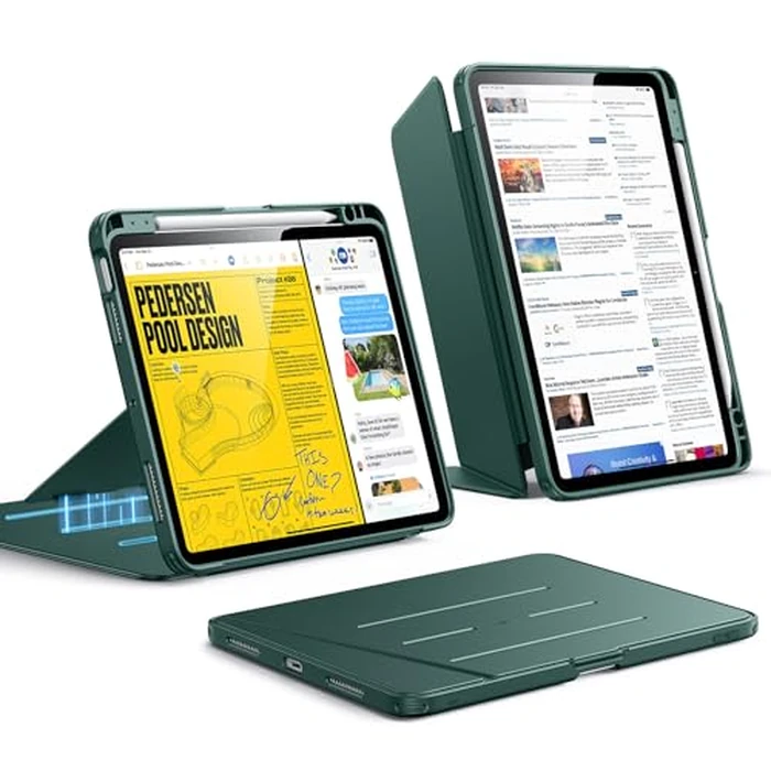 ESR for iPad Air 11 Inch Case, iPad Air 6th/5th/4th Gen Case (2024/2022/2020), 10.9 Inch Case with Pencil Holder, Green by ESR - Used - Good condition - CA$35.41