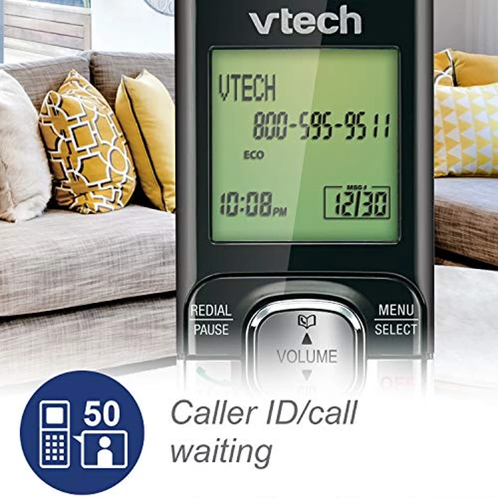 VTech CS6529-4 DECT 6.0 Phone Answering System with Caller ID/Call Waiting, 4 Cordless Handsets, Silver/Black by VTech - Image 3