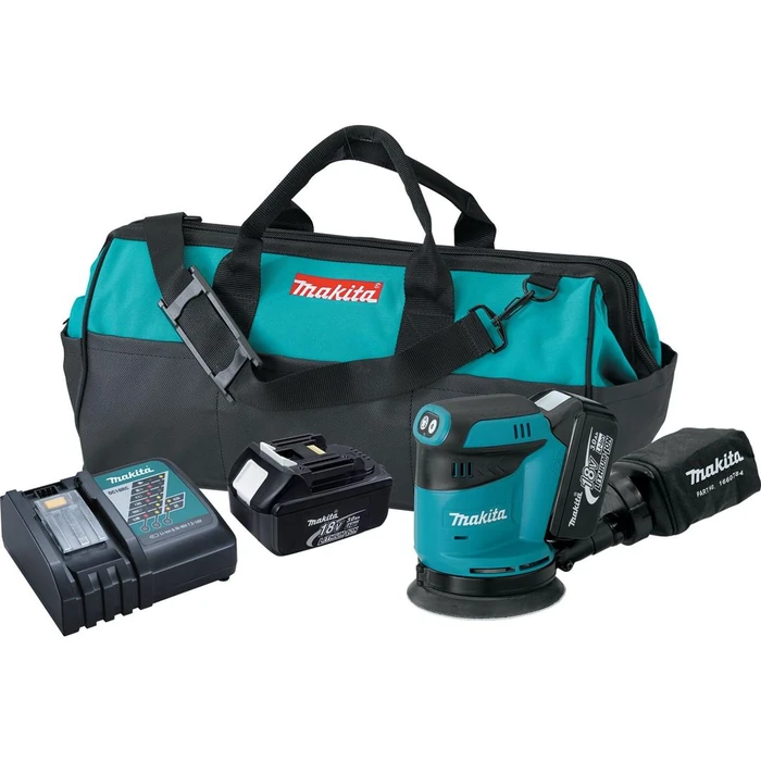 Makita XOB01 18V LXT(R) Lithium‑Ion Cordless 5" Random Orbit Sander Kit (3.0Ah) - Teal by Makita - Refurbished - Excellent condition - US$205.98