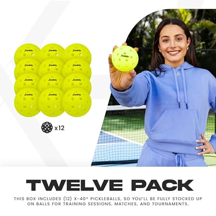 Franklin Sports x-40 Performance Outdoor Pickleballs - Usapa Approved (12 Pack) by Franklin Sports - Image 2