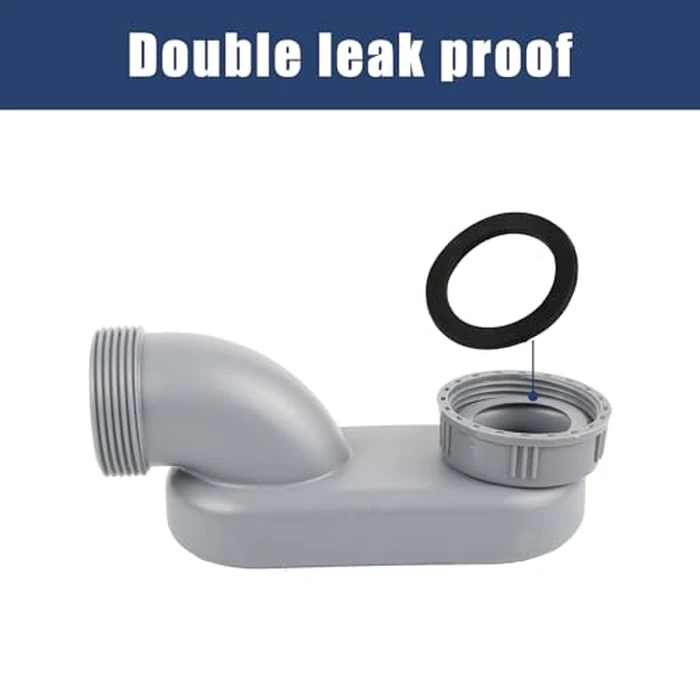 Low Profile 1 1/2 P Trap, Low Profile Shower Drain,Flat P Trap Freestanding Tub Drain for Bath Fit for Bath RV Bathtub by EIKLIM - Image 3