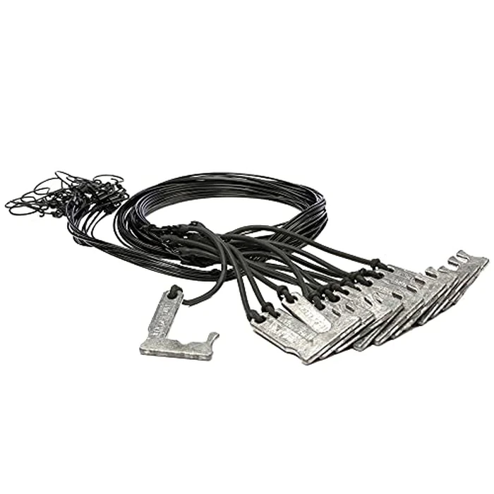 Rig'Em Right Waterfowl Pre-Rigged Duck Hunting J-Weights on 72 Inch Monofilament Mainline with Crimps, Bungee Cord and Decoy Rigging Swivels (4-oz Weights) by Rig Em Right - Image 1