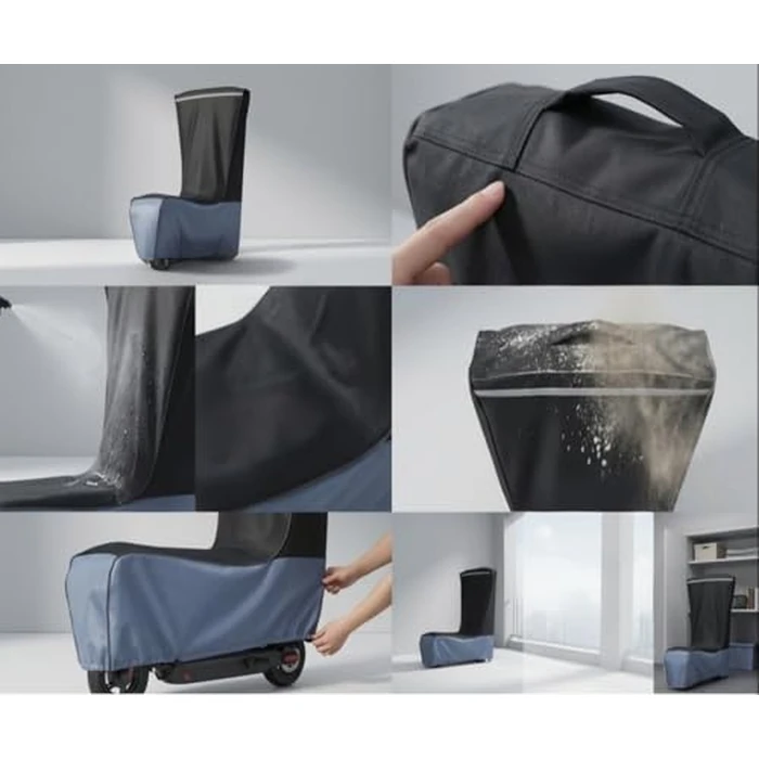 Electric Scooter Cover (300W-3000W) - All Season Universal Fit, Better Fit Design,Heavy Duty Oxford Fabric,Dustproof Windproof Protection, (Black Grey)(54X28X52) by MD34 - Image 2