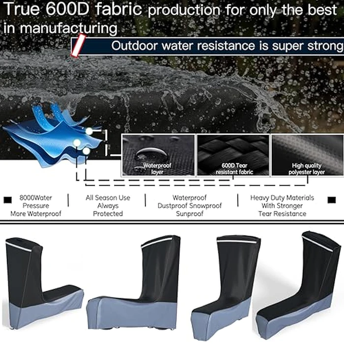 Electric Scooter Cover (300W-3000W) - All Season Universal Fit, Better Fit Design,Heavy Duty Oxford Fabric,Dustproof Windproof Protection, (Black Grey)(54X28X52) by MD34 - Image 8