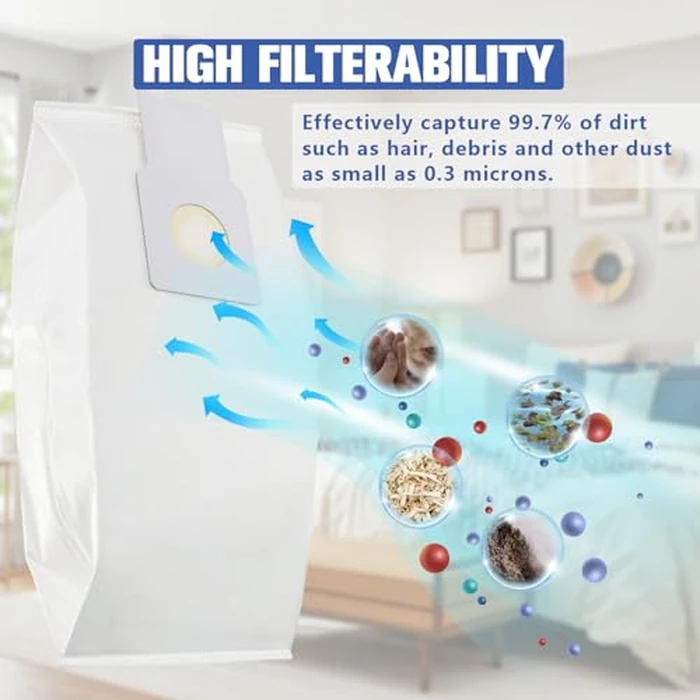 53294 Type O HEPA Cloth Vacuum Bags Replacement for Kenmore Upright Vacuum Cleaners, 12 Pack by Funmit - Image 3