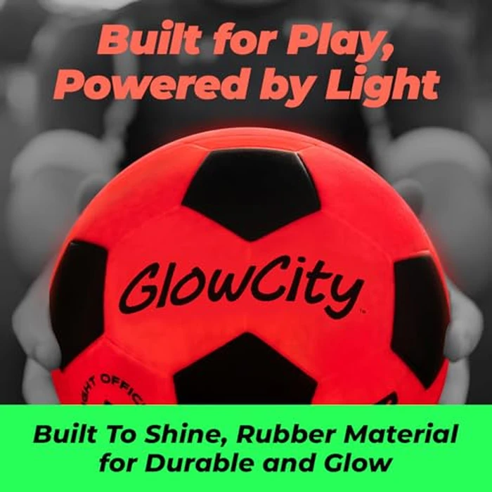 GlowCity Glow in The Dark Soccer Ball | Light Up Indoor/Outdoor Soccer Ball with 2 LED Lights | Pre-Installed Batteries | Fun Gift for Teens by GlowCity - Image 5
