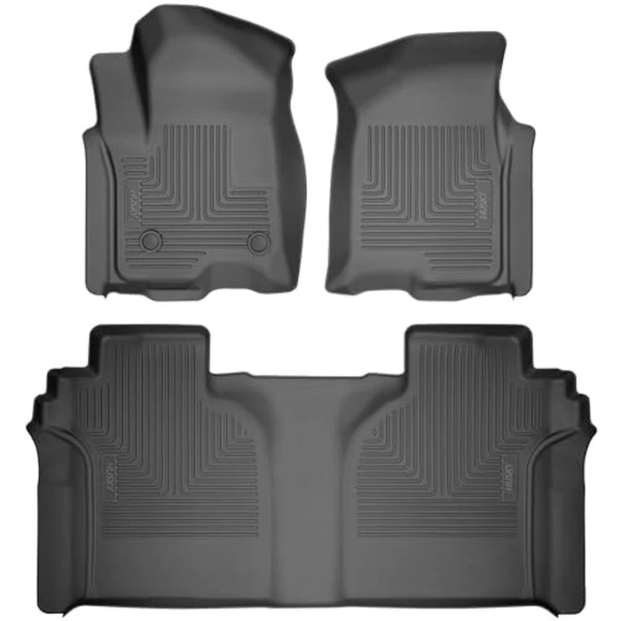 Husky Liners Weatherbeater Floor Mats | Fits 2015-2026 Ford F-150, 2022-2026 Lightning, SuperCrew (Crew Cab) w/Carpet & w/Out Fold Flat Storage | Front & 2nd Row, 3-pc Black - 94041 by Husky Liners - Image 1