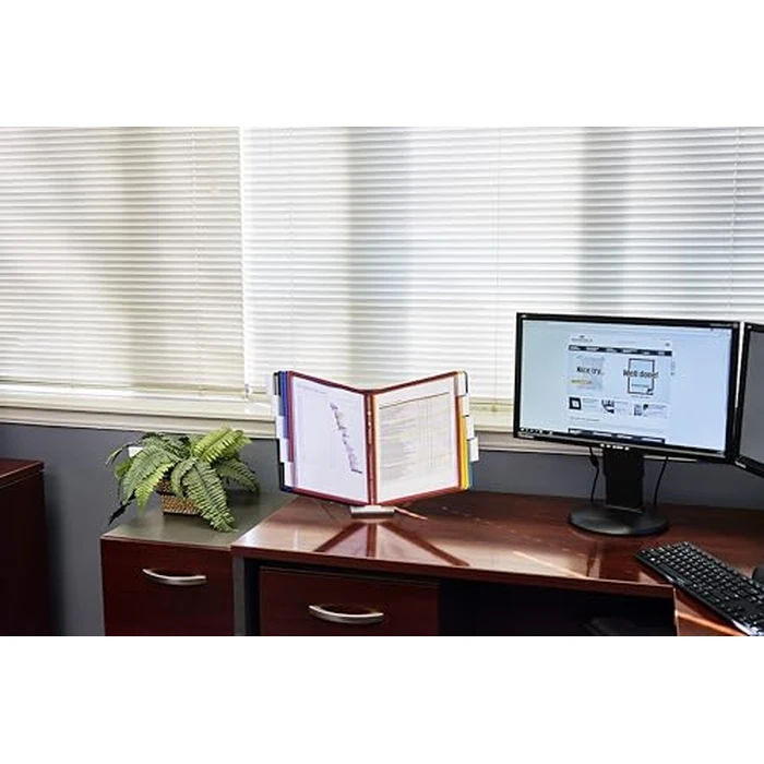 Durable Instaview20 Pocket Expandable Desktop Reference System - Letter Size 10 Double-Sided Panels - Assorted Color Borders by Durable - Image 6