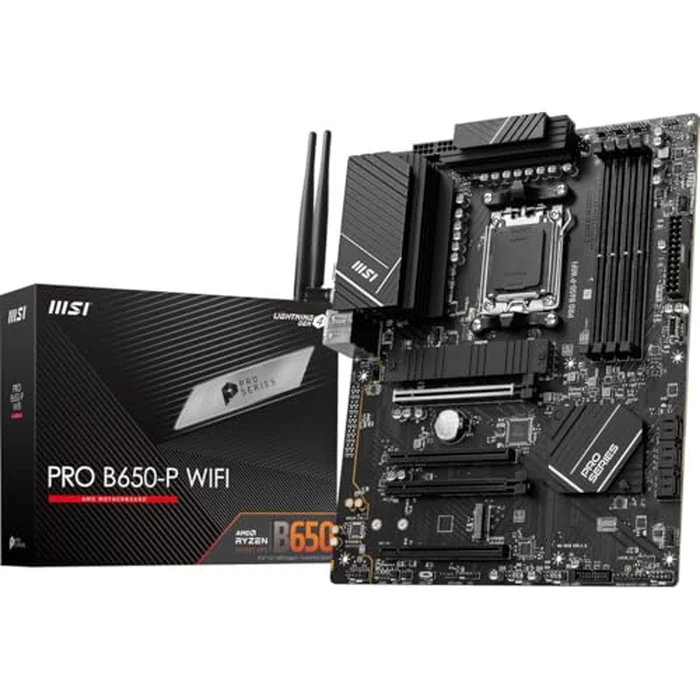 MSI PRO B650-P WiFi ProSeries Motherboard (AMD AM5, ATX, DDR5, PCIe 4.0, M.2, SATA 6Gb/s, USB 3.2 Gen 2, HDMI/DP, Wi-Fi 6E, AMD Ryzen 7000 Series Desktop Processors) by MSI - Used - Very Good condition - CA$137.25