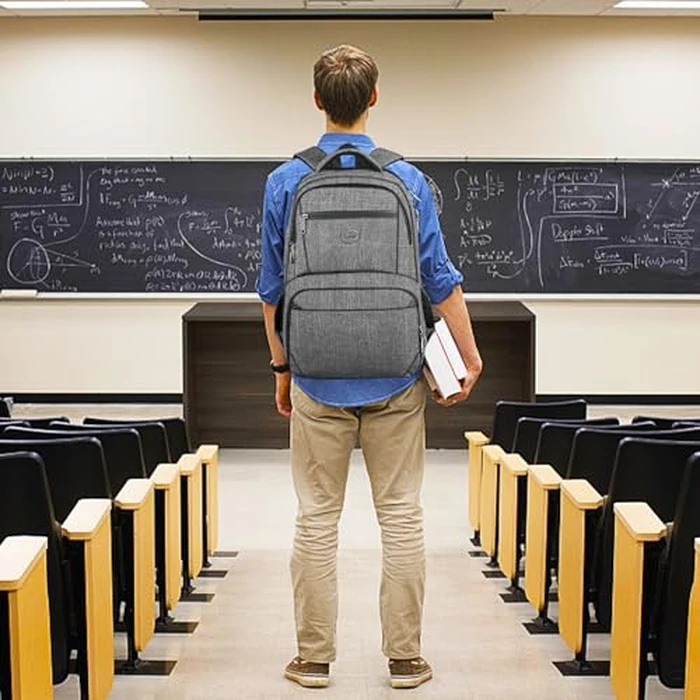 MATEIN Laptop Backpack with Lunch Box, 18 Inch Gray Mens Work Backpack for Office Commute College, Personal Item Insulated Lunch Work Bag for Traveling, Heavy Duty Travel Back Pack with Luggage Strap by MATEIN - Image 7