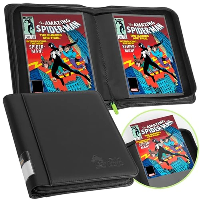 FunGuys Comic Book Storage Binder, 16 Double-Sided Pocket Binder with Plastic Sleeves, Holds 32 Comic Books, Presentation Folders Display Organizer by FunGuys - Used - Acceptable condition - CA$20.36