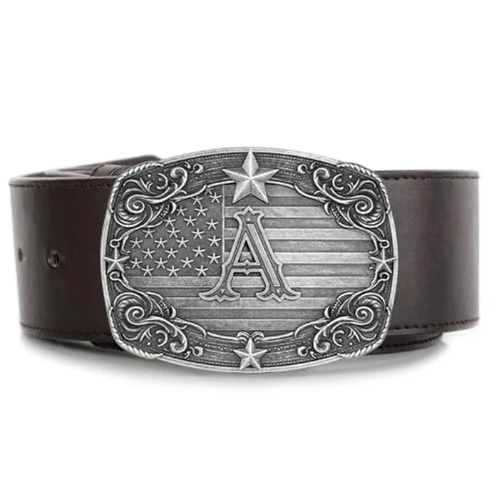 Absbolo Western Belt Buckle Men Initial Letter ABCDJRM to Z Silver Cowboy Belt Buckles for Women by Absbolo - Image 3