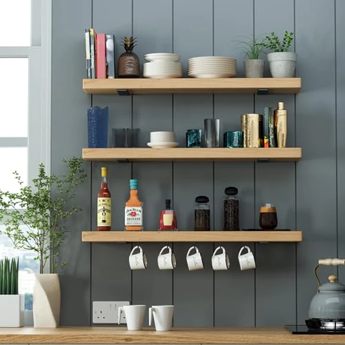 4 Pack Floating Shelf Bracket 8 Inch, Heavy Duty Hidden L Brackets, DIY Rustic Industrial Shelf Brackets with Modern Iron Finish(Black) by Wildnut - Image 8