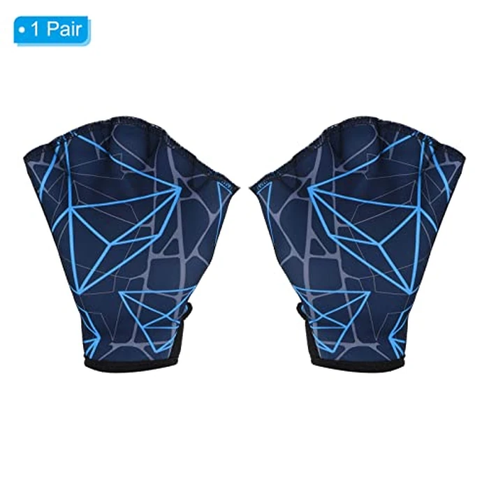 PATIKIL Webbed Swim Gloves, Swimming Aquatic Gloves Printing Water Resistance Training Accessories for Swimming and Diving, M, Dark Blue by PATIKIL - Image 3