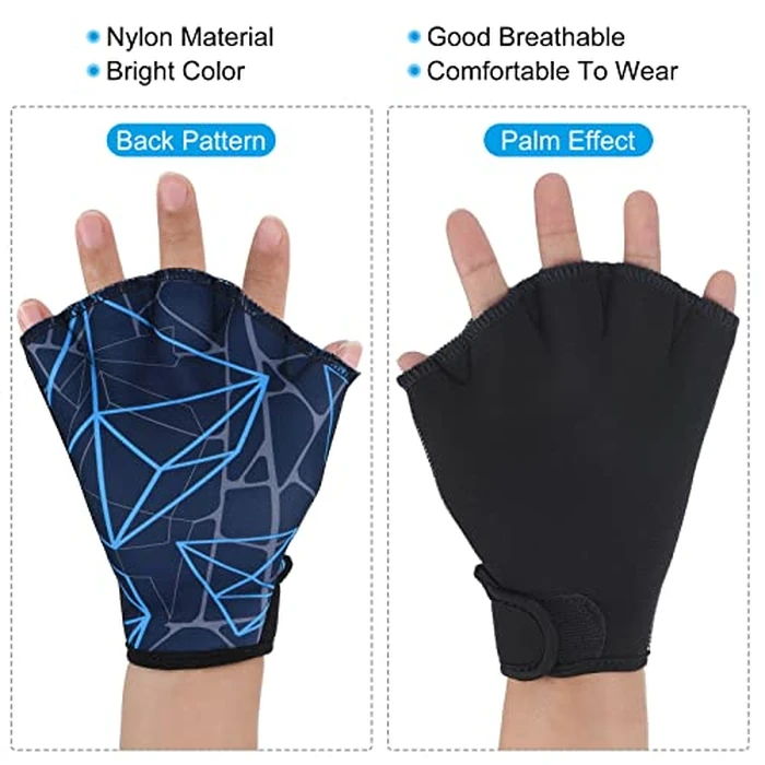 PATIKIL Webbed Swim Gloves, Swimming Aquatic Gloves Printing Water Resistance Training Accessories for Swimming and Diving, M, Dark Blue by PATIKIL - Image 6