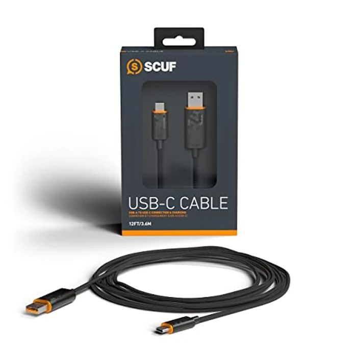 SCUF Braided USB-C Cable - 10 Feet / 3.6 Meters USB Type C Connection and Charging for Xbox Controllers, PS5 Controllers, and Smart Phones - Black by SCUF - Used - Like New condition