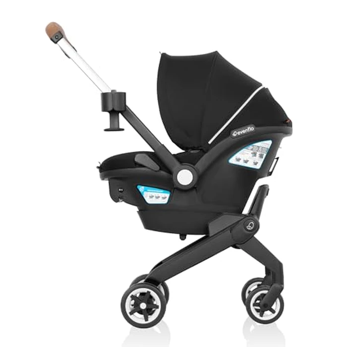Evenflo Gold Shyft DualRide Infant Car Seat Stroller Combo w Carryall Storage & Extended Canopy - Onyx Black by Evenflo - Image 8