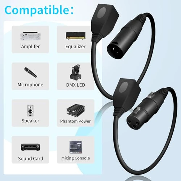 3 Pin XLR to RJ45 Adapter 【Upgraded】1ft 3 Pin DMX Male Adapter for XLR to Cat 5 Cat 6 Ethernet for DMX-CON Controller Series Stage and Recording Studio DMX to RJ45 Male and Female Adapters (4) by LIENIAO - Image 5