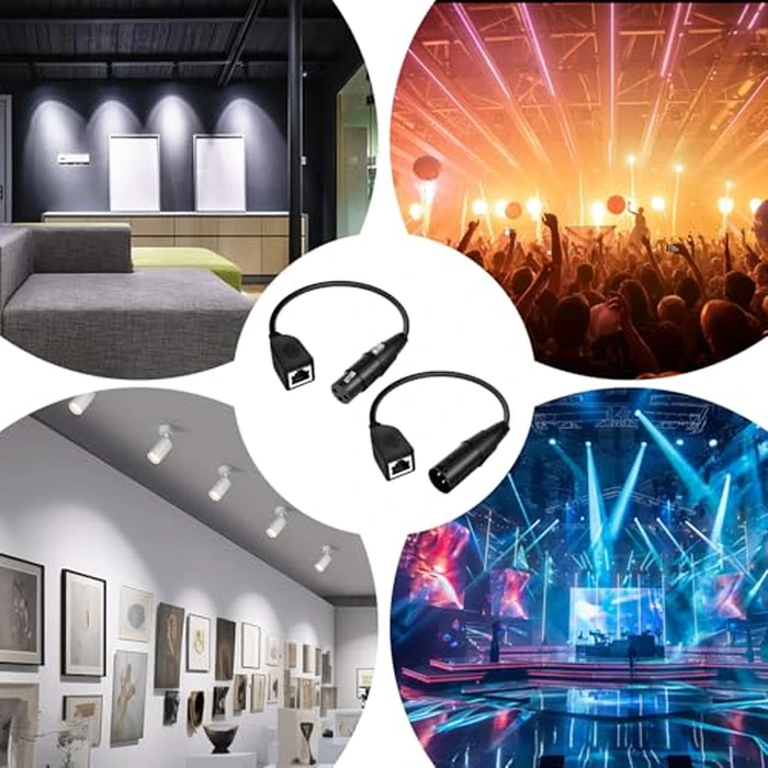 3 Pin XLR to RJ45 Adapter 【Upgraded】1ft 3 Pin DMX Male Adapter for XLR to Cat 5 Cat 6 Ethernet for DMX-CON Controller Series Stage and Recording Studio DMX to RJ45 Male and Female Adapters (4) by LIENIAO - Image 6