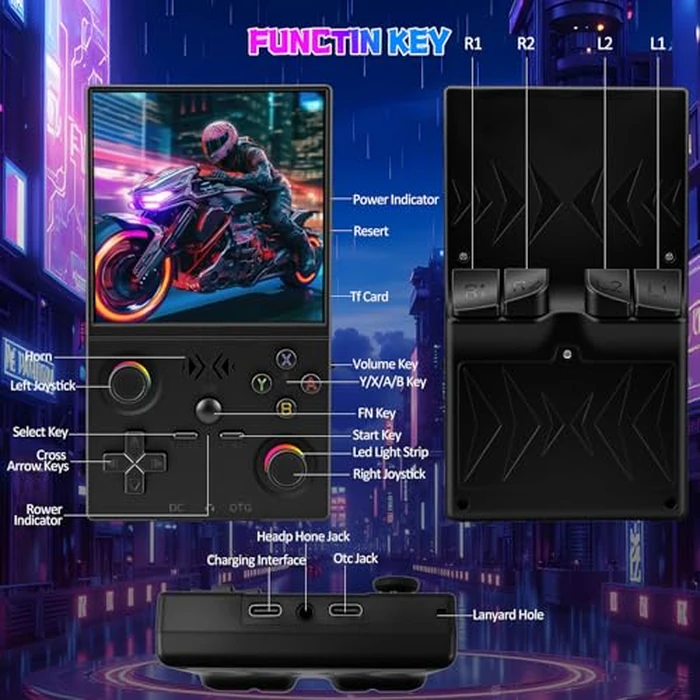 UYTGXEN XF40V Retro Handheld Game Console with 2*Detachable Long Joysticks, 4.0-Inch HD IPS Screen Retro Gaming Console, Preloaded Classic Games with Multiple Emulator, Pocket Video Gaming by UYTGXEN - Image 8