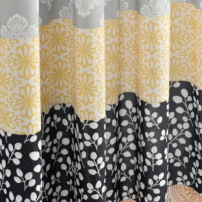 Lush Decor Bohemian Stripe Window Curtain Panels, Pair 52" W x 84" L Yellow & Gray - Light Filtering Curtains for Bedroom - Boho Curtains - Maximalist Decor by Lush Decor - Image 3