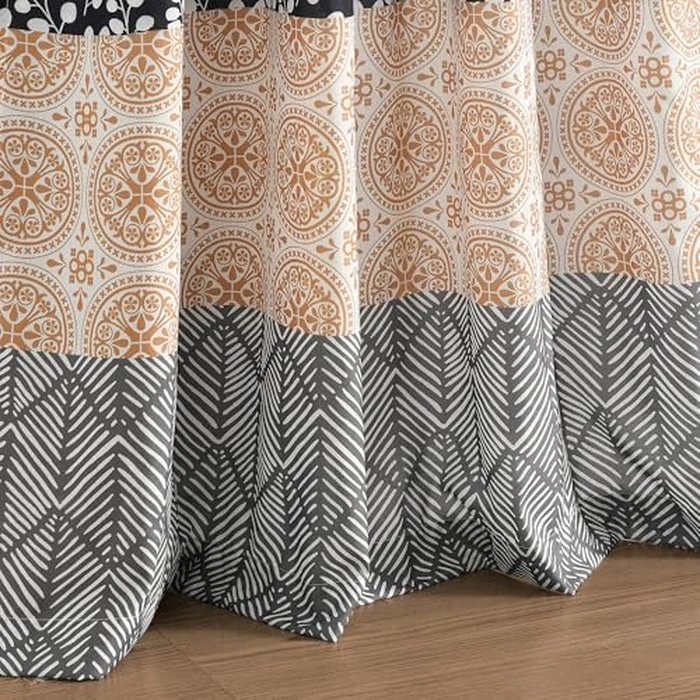 Lush Decor Bohemian Stripe Window Curtain Panels, Pair 52" W x 84" L Yellow & Gray - Light Filtering Curtains for Bedroom - Boho Curtains - Maximalist Decor by Lush Decor - Image 4