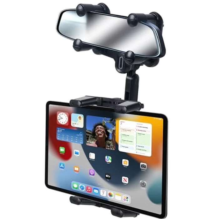 Kelofam Rear View Mirror Phone Holder, Multifunctional 360 degreesRotatable and Retractable,Suitable for iPhone15 14 iPhone13promax,iPad,Samsung Z Fold 5 4, All Smartphones by kelofam - Used - Good condition