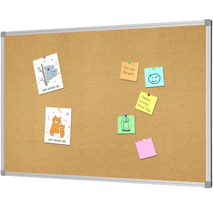 Lockways Cork Board Bulletin Board, Double Sided Corkboard 36" x 24", Wall-Mounted Aluminum Framed Message Presentation Notice Board 3 x 2 by Lockways - Image 1