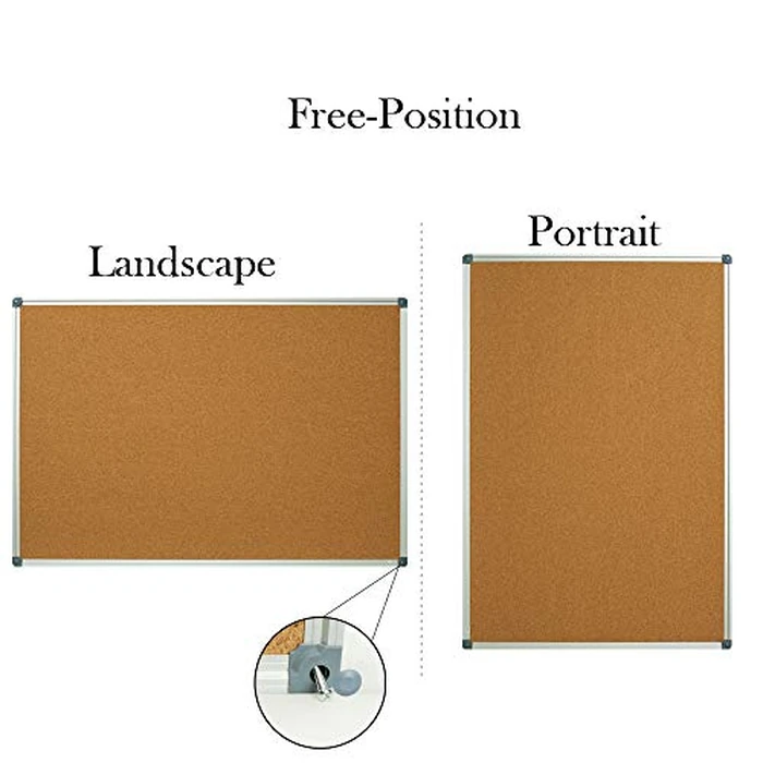 Lockways Cork Board Bulletin Board, Double Sided Corkboard 36" x 24", Wall-Mounted Aluminum Framed Message Presentation Notice Board 3 x 2 by Lockways - Image 2