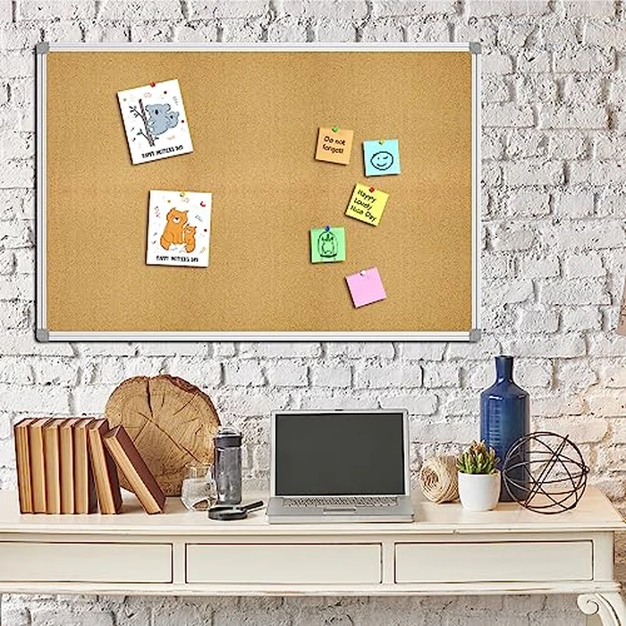 Lockways Cork Board Bulletin Board, Double Sided Corkboard 36" x 24", Wall-Mounted Aluminum Framed Message Presentation Notice Board 3 x 2 by Lockways - Image 4