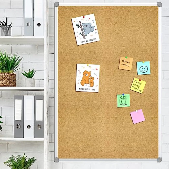 Lockways Cork Board Bulletin Board, Double Sided Corkboard 36" x 24", Wall-Mounted Aluminum Framed Message Presentation Notice Board 3 x 2 by Lockways - Image 5