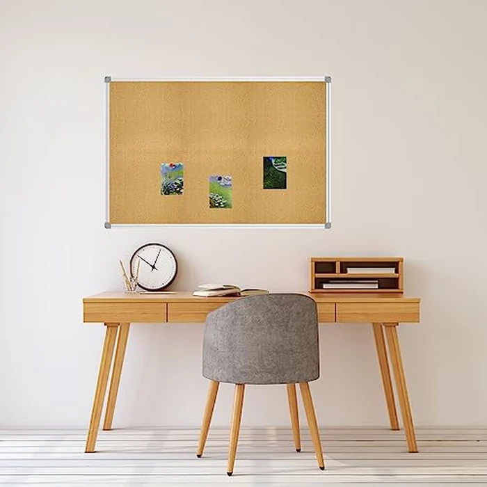 Lockways Cork Board Bulletin Board, Double Sided Corkboard 36" x 24", Wall-Mounted Aluminum Framed Message Presentation Notice Board 3 x 2 by Lockways - Image 6