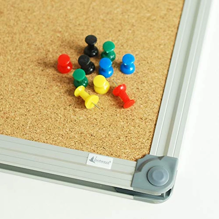 Lockways Cork Board Bulletin Board, Double Sided Corkboard 36" x 24", Wall-Mounted Aluminum Framed Message Presentation Notice Board 3 x 2 by Lockways - Image 8