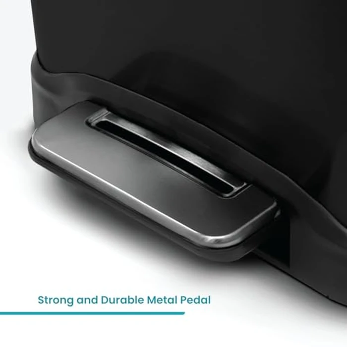 Home Zone Living 13 Gallon Slim Dual Compartment Kitchen Trash Can, Soft-Close Lid and Step Pedal, Stainless Steel, Matte Black by Home Zone Living - Image 6