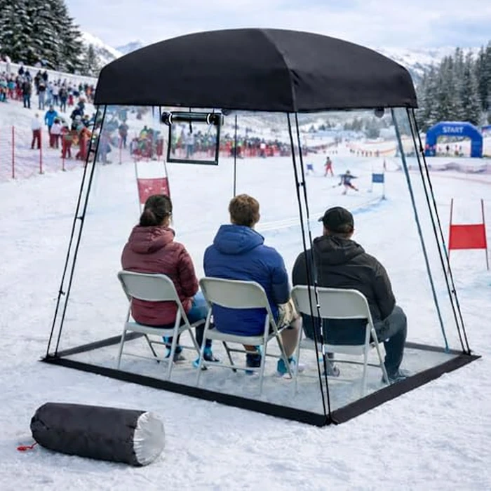 VERSSURE Sports Tent, Portable Sports Tent Shelter Fits 2-4 Persons,6.3FT Height Clear Bubble Tents for Sports Games and Camping,Providing Shelter from Wind and Rain (Black) by Verssure - Used - Very Good condition