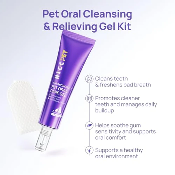 HICC PET Dog Dental Gel, Vet-Trusted Teeth Cleaning Gel for Dogs & Cats, Pet Breath Freshener, Maintains Gum Health, Natural Enzymatic Oral Repair Gel Kit, No Brushing Required, Non-Toxic. 2 fl oz by HICC PET - Image 3