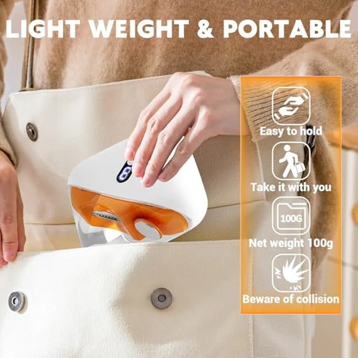 JUNZUP Electric Nail Clipper, 3 Speeds Electric Toenail Clipper, Automatic 2 in 1 Electric Nail Trimmer Grind Nail Care Tool with LED Light, Safe for Babies, Seniors and Adults (Dark Orange) by JUNZUP - Image 4