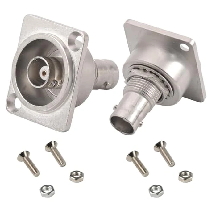 ANMBEST 2PCS BNC D Type Panel Mount Connector 50 Ohm Female to Female Coaxial Adapter Bulkhead Extension Coupler for CCTV, Audio/Video Antenna Test Equipment by ANMBEST - Used - Like New condition - US$7.12