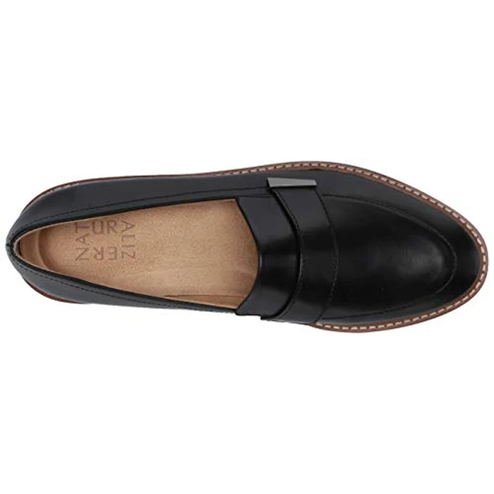 Naturalizer Womens Adaline Slip On Lightweight Platform Loafer, Black Leather, 12 Wide by Naturalizer - Image 2