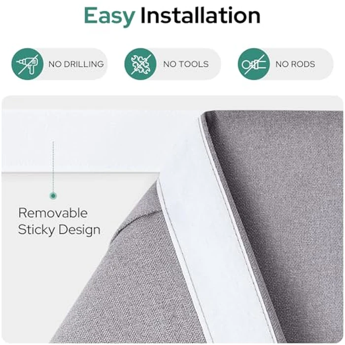 HOMEIDEAS 100% Light Gray Linen Blackout French Door Curtains, Privacy Door Window Curtains, 26 X 72 Inch Room Darkening Blinds, Thermal Insulated Shades for Bedroom, 1 Panel by HOMEIDEAS - Image 5