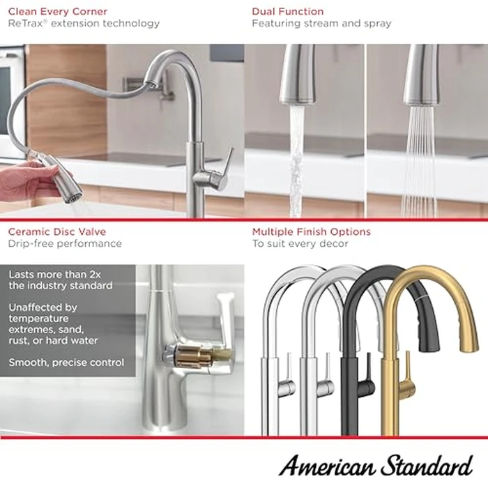 American Standard 4803300.GN0 Studio S Pull-Down Kitchen Faucet with Sprayer Brushed Cool Sunrise (Gold) by American Standard - Image 3