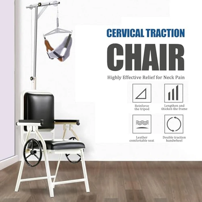 Professional Cervical Traction Device & Neck Stretcher Chair - Adjustable Home Neck Pain Relief System with Force Gauge, Use for Spinal Decompression, Relieve Numbness & Stiffness, Foldable by Kriulre - Image 7