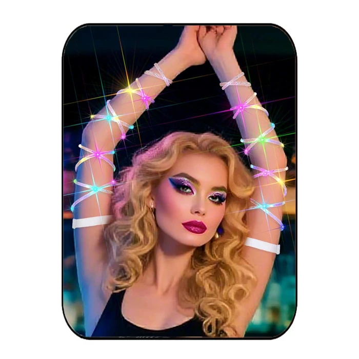 Lorealri LED Light Up Arm Bands, Spiral Glow Wraps for Mardi Gras Party EDC Music Festival Costume, Multicolor by Lorealri - Image 1