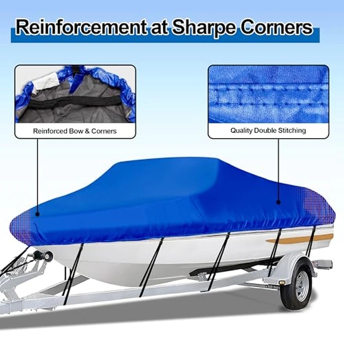 iCOVER Trailerable Boat Cover- 20'-23' Waterproof Heavy Duty Marine Grade Polyester, Fits V-Hull,Fish&Ski,Pro-Style,Fishing Boat,Runabout,Bass Boat, up to 20ft-23ft Long X 100" Wide by i COVER - Image 5