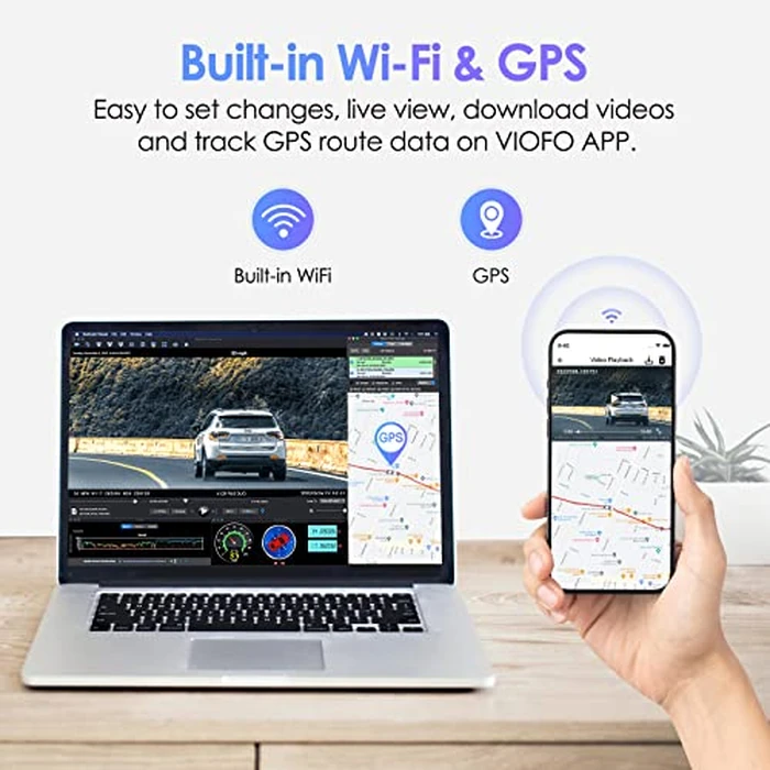 VIOFO Dual Dash Cam, 2K 1440P 60fps+1080P 30fps Front and Rear Dash Camera with Wi-Fi GPS, Parking Mode, Emergency Recording, Super Capacitor, Motion Detection (A129 Plus Duo) (Renewed) by VIOFO - Image 4